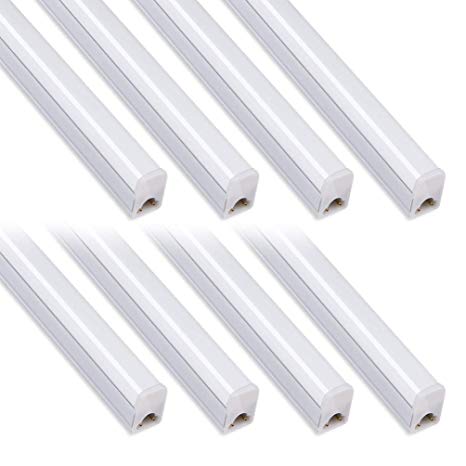 (Pack of 8) Kihung Under Cabinet Light 2ft,10W,1100lm,6500K (Super Bright White),Utility led Shop Light, LED Ceiling Light and T5 LED Tube Light Fixture, Corded Electric with Built-in ON/Off Switch