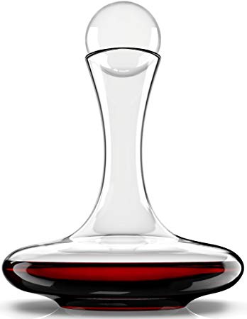 Venero Wine Aerator Decanter Set - Lead Free Crystal Glass Carafe and Stopper - Aerating Liquor Pourer with Lid for Red Wine, Cognac, Bourbon, Scotch, Irish Whiskey - Luxury Gift Box for Men or Women