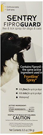 SENTRY Fiproguard Flea and Tick Spray for Dogs and Cats, 6.5 oz