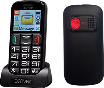 Denver GSP-110 Big Button Mobile Phone For Elderly - Unlocked Senior Mobile Phone, SOS Mobile Phone, Senior Mobile Phone with Talking Numbers, Bluetooth, and Torch