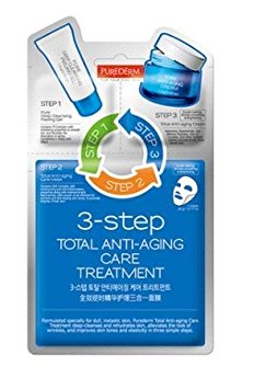 PUREDERM 3-STEP Total Anti-aging Care Facial Mask Treatment ( 5 Masks )