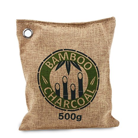Natural Activated Carbon Air Purifying Bag - iRegro Bamboo Charcoal Bag Odor Eliminator for Home, Bathroom, Bedroom, Closet, Shoes, Car (500g - 1 Pack)