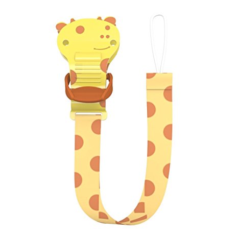 Baby Pacifier Clip(1 Pack) by JOYREN Fits All Pacifier and Teether Cute Design Pacifier clip for Boys and Girls(Yellow)
