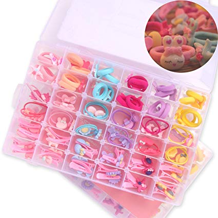 NeWisdom Detachable Hair Accessories Organizer for Girls – 36 Pairs Toddler Girl Hair Accessories Included – Gift Packing