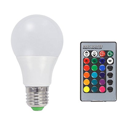HG 5W E26 RGB LED Bulb A19 Dimmable Color Changing 16 Color Choice With Remote Controller LED Light Bulb