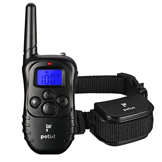 Petist Dog Training Shock Collar, 330 Yards Electric Dog Training Collar with LED Remote Control, Flashing Light, Beep, Vibration and Shock Operations, Barking Collar for Large, Medium and Small Dogs