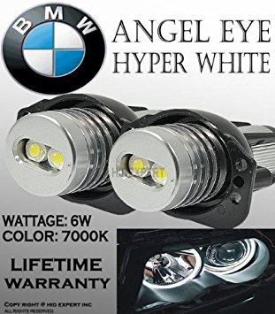 eBoTrade ONE Pair E90, E91,63117161444 BMW Angel EYE Halo Ring LED Bulbs 7k White