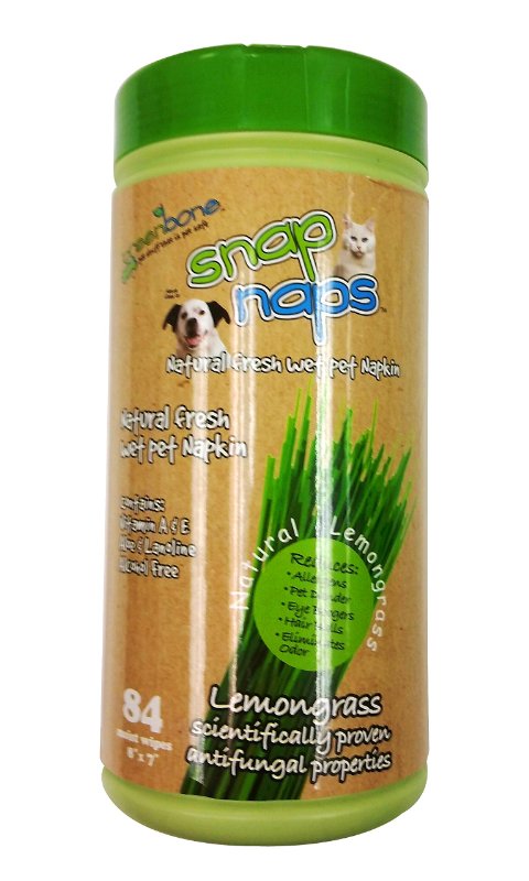 Greenbone Snap Naps 84 Count Natural Lemongrass Deodorizing Pet Wipes