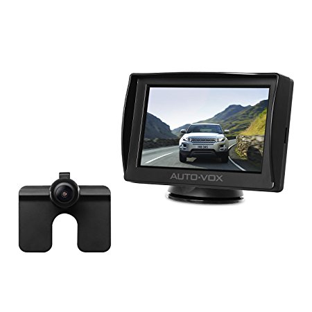 AUTO-VOX M1 Backup Camera Kit Rearview Back Up Camera Waterproof Night Vision ,4.3'' TFT LCD Rear View Monitor Parking Assistance System with One Wire Easy Installation