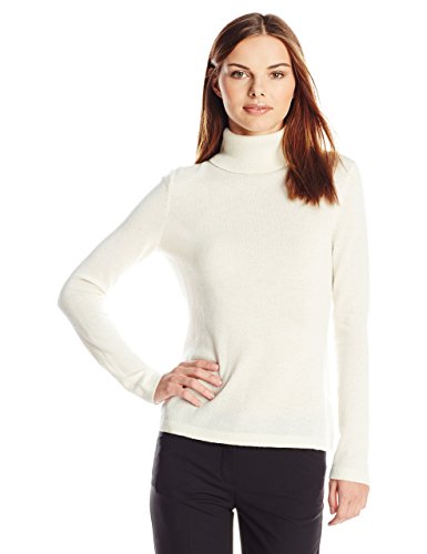 Lark & Ro Women's 100% Cashmere Slim-Fit Turtleneck Sweater