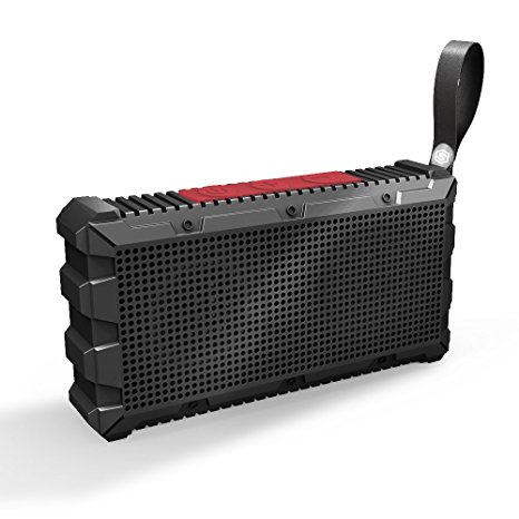Portable Wireless Pocket Speaker With Bluetooth 4.1 Waterproof IPX7 and 12H Playtime Mini Stereo Sound System for Outdoor,iPhone Speaker with Mic Great for Shower Beach Home - SmartOmi Ant (Red)