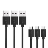 Aukey 3-Pack 39ft Premium Micro USB Cable Hi-speed Micro USB Cable USB 20 A Male to Micro B Sync and Charging Cable CB-D10 Black