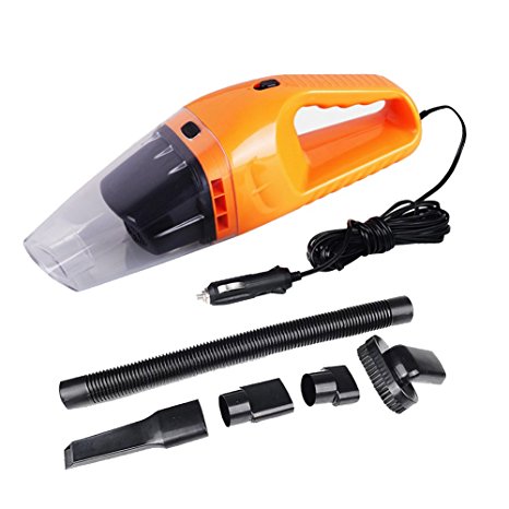 SUNPAUTO DC12-Volt Wet/Dry Portable Handheld Auto Vacuum Cleaner for Car (Orange)