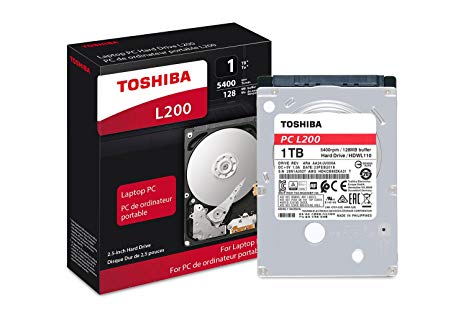 Toshiba HDWL110XZSTA L200 1TB Laptop PC Internal Hard Drive 5400 RPM SATA 6Gb/s 128 MB Cache 2.5 inch 7.0mm Height