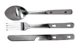 SE KC7043FSK 4-IN-1 Stainless Steel Utensil Set - Spoon Fork and Knife Nestle for Compact Storage