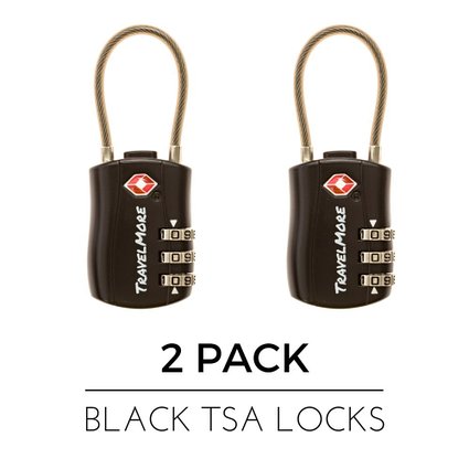 TSA Approved Travel Combination Cable Luggage Locks for Suitcases & Backpacks - 1, 2 & 4 Pack