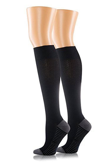 Compression Socks for Men and Women. Medical Graduated Compression 15-20 mmgh. Moderate Support Stockings, Great for Nurse, Pregnancy, Athletic, Running, Flight Travel, Shin Splint Recovery.