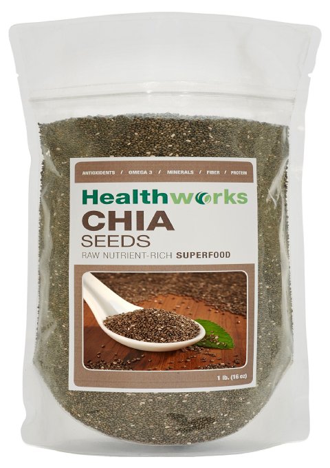 Healthworks Pesticide and Chemical Free Chia Seeds 16 Ounce