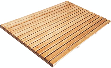 CR Home Luxury 32x20 Bamboo Bath Mat | Bamboo Shower Mat | Bamboo Wood Bath Mat