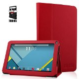 TabSuit 9 PU Leather case for Dragon Touch A93 KingPad K90 Dragon Touch N90 Astro Tab A924 Neutab N9N9 Pro Astro Queo A912 Digital Reins A23 ProntoTec 9 Tagital 9 A23 Afunta 9 A23 iRulu 9 Tablet PC and more 9 tablets Red