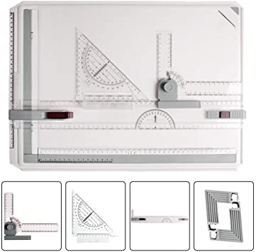 JILoffice A3 Drawing Board, Lightweight Multi-Funtion Drafting Table with Adjustable Measuring System Angle