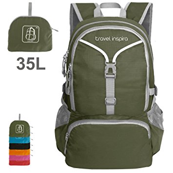 Travel Inspira 35L Lightweight Foldable Backpack Water Resistant Packable Sports Casual For Outdoor Camping Hiking Cycling 35 Liters…