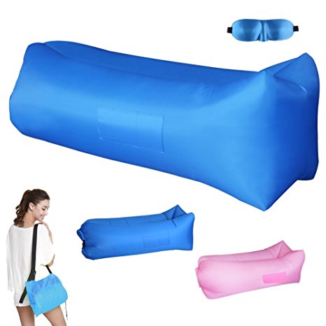 Inflatable Air Lounger Lazy Sofa with Bag, Indoor Outdoor Portable Air Sofa Bed Sleeping Couch for Beach Camping Travelling Backyard, Multi-use, Upgrade Comfortable Square Back, Easily Inflate
