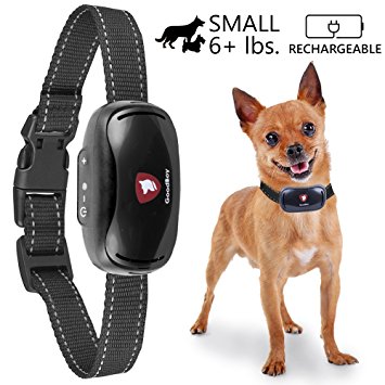 Small Dog Bark Collar For Tiny To Medium Dogs by GoodBoy Rechargeable And Waterproof Vibrating Anti Bark Training Device That Is Smallest & Most Safe On Amazon - No Shock No Spiky Prongs! ( 6  lbs )