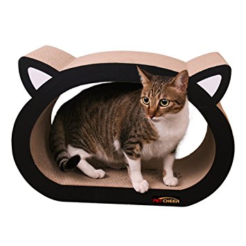 PetCheer Cat Face Ultimate Scratcher Lounge Bed with Catnip