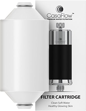 CasaFlow Shower Filter Replacement Cartridge - 13,500 Gallons Water Softener Filter Cartridge For Hard Water - NSF Certified KDF - Removes Over 99% Of Chlorine