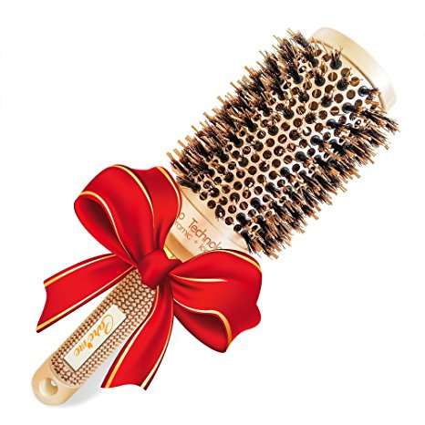 Best Blow Dry Round Hair Brush with Natural Boar Bristles for blowouts -Get Healthy Shiny Frizz-Free Hair with this Professional Salon Hair Styling Brush Large (2 inch)