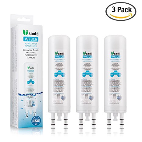 WF3CB Refrigerator Water Filter - Replacement for Frigidaire Puresource 3 and Kenmore 469999 and more, 3-pack