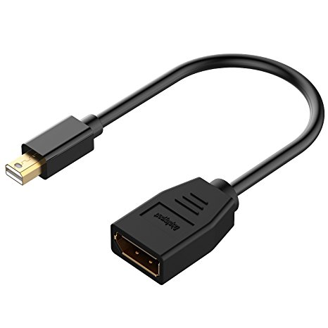 Mini DP to DP, Rankie 4K Mini DisplayPort to DisplayPort Adapter Male to Female (Black) - R1134
