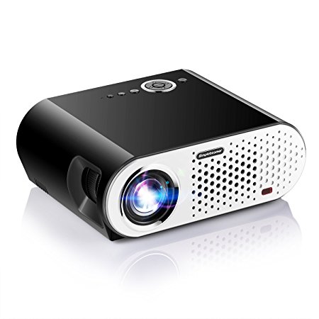 Video Projector, Papake 1080P HD Home Theater Projector, 3200 Lumens Multimedia LED Office Projector 5.8" LCD Panel HDMI/VGA/AV/USB Input, Support TV Laptop Game U Disk (HDMI Cable Included)