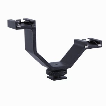 Movo Photo HVA20 Heavy-Duty Video Accessory Dual Shoe Bracket for Lights Monitors Microphones and More