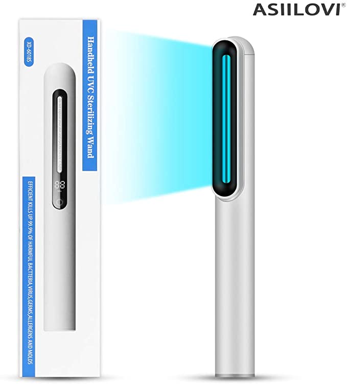 UV Light Sanitizer Wand, ASIILOVI Portable Handheld UV Sanitizer for Household, Travel, Rechargeable
