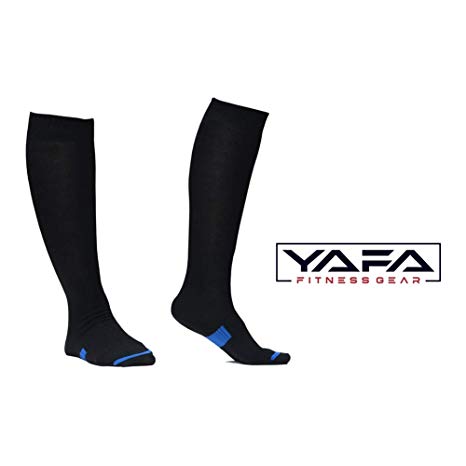 Compression Socks for Women and Men (20-30 mmHg) Best Stockings for Running Travel & Pregnancy by Yafa