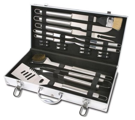 Style Asia HW5266 Chefs Basics Select 18-Piece Stainless-Steel BBQ Set with Aluminum Storage Case Discontinued by Manufacturer
