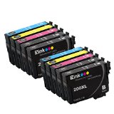 E-Z Ink Remanufactured Ink Cartridge Replacement for Epson 200XL 4 Black 2 Cyan 2 Magenta 2 Yellow 10 PACK Compatible with XP-200 WF-2540 XP-300 WF-2530 XP-410 WF-2520 XP-400 XP-310 Printer
