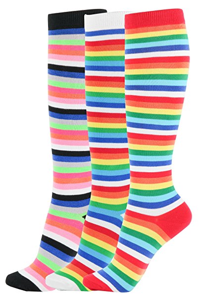 WOWFOOT Girl Knee High Socks Soft Cotton Colorful Pattern Design For Women Summer or Winter