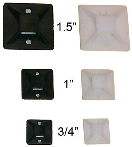 15 Adhesive Backed Mounting Bases - 50 Pieces - Color White