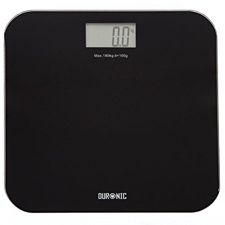 Duronic BS601 Smooth edged 180KG Electronic Slim Digital display Black Platform Bathroom Scales