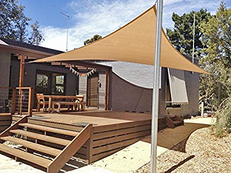 Artouch 16'x16'x16' Triangle Sun Shade Sails UV Block for Shelter Canopy Patio Garden Outdoor Facility and Activities