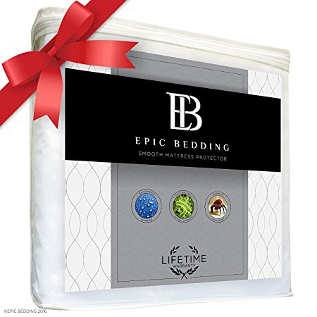 Epic Bedding Mattress Protector - Superior Smooth Mattress Cover - Hypoallergenic, & Breathable For Premium Comfort - 100% Waterproof - Vinyl Free Bedding - King Size