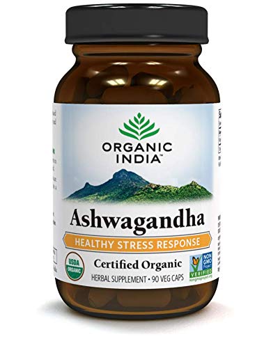 Organic India Ashwagandha 400 mg Veg-Capsules 90 Count