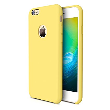 iPhone 6s plus Case, TORRAS [Love Series] Liquid Silicone Rubber iPhone 6 Plus/ iPhone 6S Plus Soft Microfiber Cushion Shockproof Case (5.5 inches)-Yellow