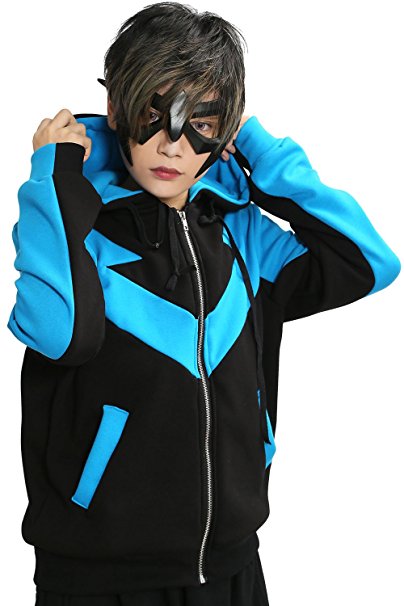 XCOSER Nightwing Hoodie Jacket Sweatshirt Costume for Halloween
