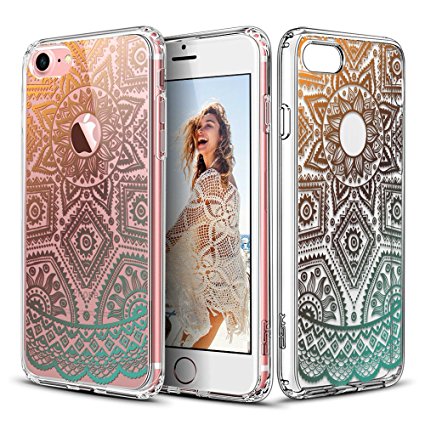 iPhone 7 Case, ESR Hard PC Back Shell Skin Cover with Printed Pattern   TPU Bumper Edge for iPhone 7 4.7" (Gold Henna)