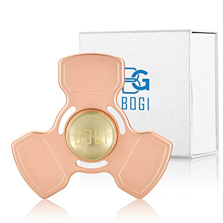 BOGI Copper hand spinners fidget toy with Ceramic Hybrid Bearing-Spins 5-7 Minutes-Relieving ADD, ADHD,Stress,Anxiety, Boredom Focus Toy for Adults&Kids Gift Box(BS-Square)