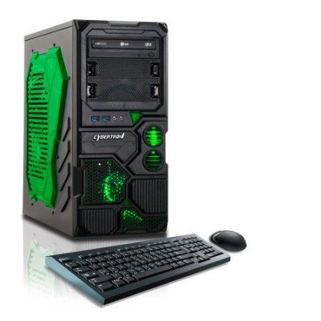 CybertronPC Borg-Q Green TGM4213E Gaming PC 38 GHz AMD FX-4130 Quad Core 1GB GeForce GT610 8GB DDR3 1600MHz 1TB HDD Windows 10 Home 64-bit
